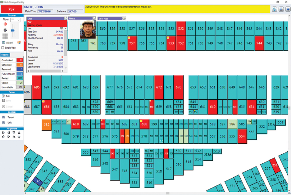 screenshot of SiteLink Web Edition